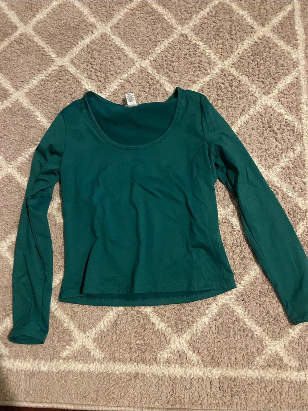 Women's Scoop Neck Long Sleeve Top - Teal